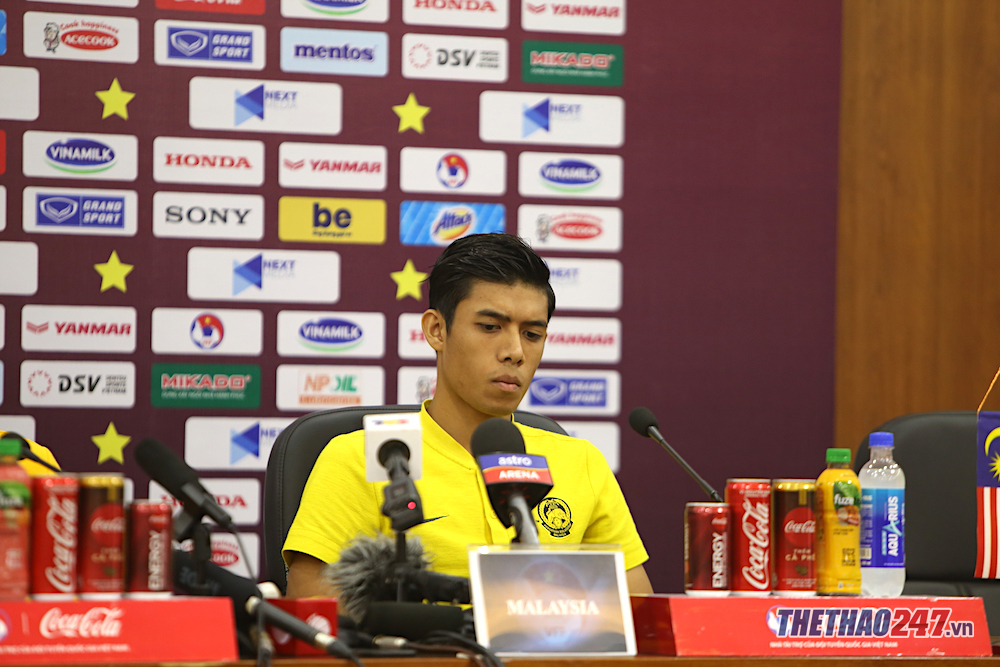 Syafig  in the pre-match press conference 