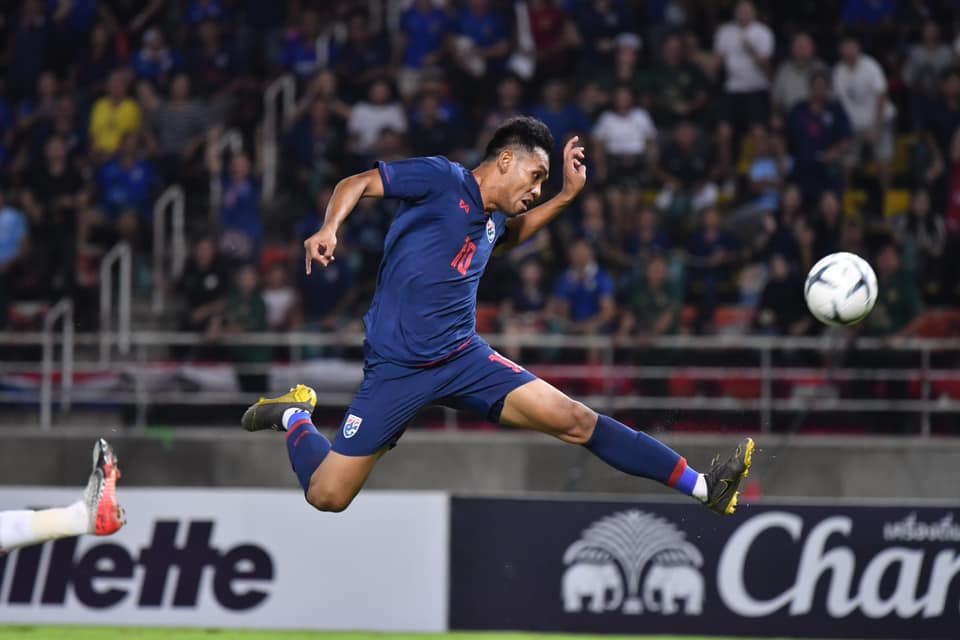Teerasil Dangda opened the scoring for Thailand in the Thailand vs UAE match