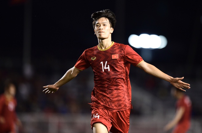 Hoang Duc scored to defeat U22 Indonesia in the group stage. (Photo: Zing)