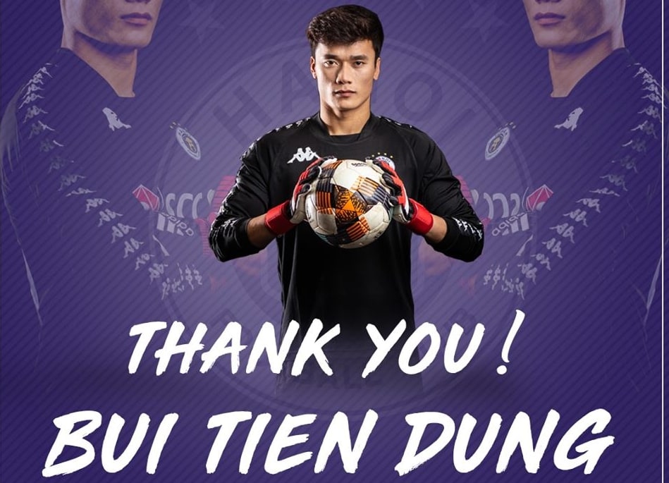 Notice of goalkeeper Bui Tien Dung’s move is posted on the homepage of Hanoi Club