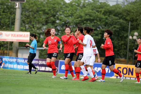 U19 nữ Việt Nam phải cầm hoà U19 nữ Hàn Quốc ở lượt trận cuối cùng U19 nữ Việt Nam, vòng loại u19 nữ châu Á, VCK U19 nữ châu Á, U19 Việt Nam,