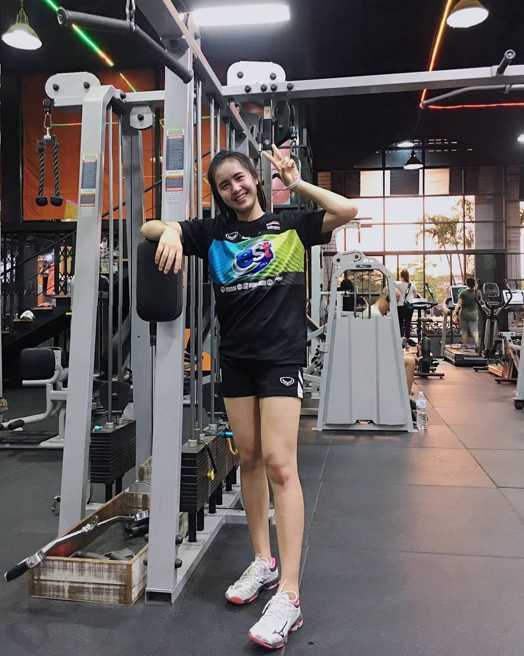 Gym là bộ môn Jidapa lựa chọn để nâng cao thể lực hot girl bóng chuyền, giải bóng chuyền nữ u23 châu á 2019, giải bóng chuyền nữ quốc tế vtv cup 2019