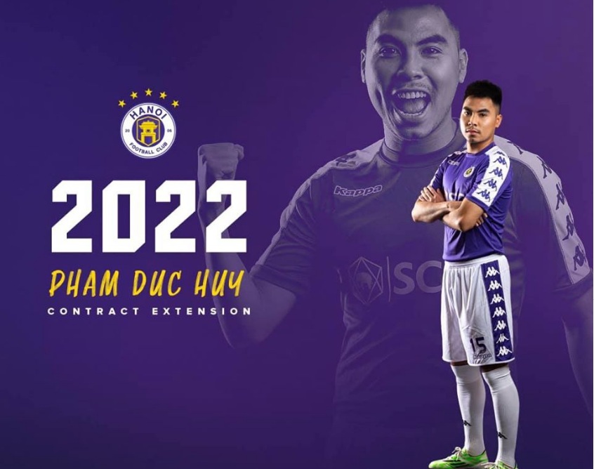 Đức Huy gia hạn hợp đồng với Hà Nội FC. Nguồn: FB đội bóng pham duc huy