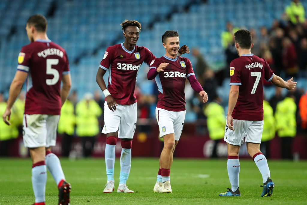 Jack Grealish cùng các đồng đội thăng hạng lên chơi tại EPL mùa giải năm ngoái. Ảnh: Internet MU, Man Utd, Manchester United, Pogba, Aston Viila, Grealish, Jack Grealish