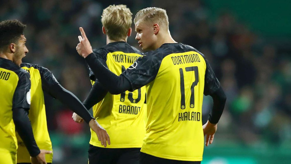 Haaland đang có phong độ ghi bàn rất cao. Ảnh: Internet Dortmund, Sancho, Haaland