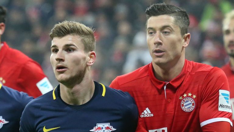 Lewandowski cùng Werner đang là 2 chân sút tốt nhất tại Bundesliga. Ảnh: Internet Bundesliga, Hoffenheim, Bayern Munich, nhận định bóng đá