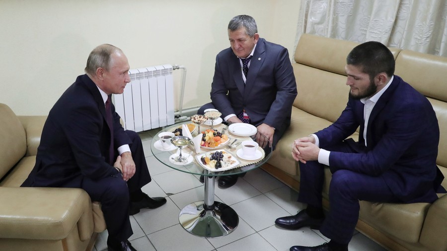 Tổng thống Putin đích thân chúc mừng chiến thắng của Khabib Nurmagomedov. tổng thống Putin chúc mừng khabib, putin và khabib, khabib nurmagomedov, khabib vs conor, ufc 229,