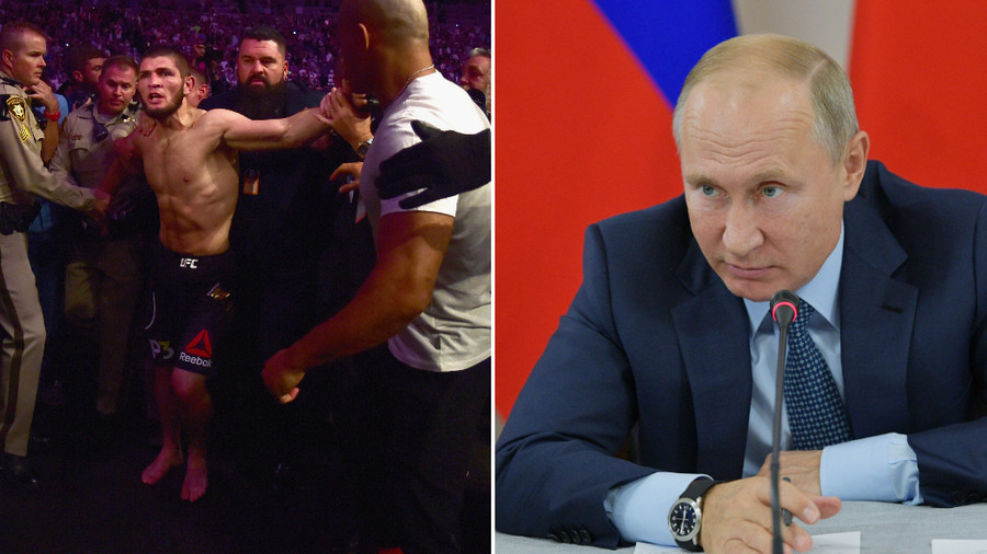 Vị lãnh đạo Liên bang Nga hiểu cho hành động bột phát của Khabib tại UFC 229. tổng thống Putin chúc mừng khabib, putin và khabib, khabib nurmagomedov, khabib vs conor, ufc 229,