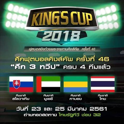 Lịch thi đấu và kết quả King's Cup 2018 được cập nhật nhanh và chính xác nhất king's cup 2018, lich thi dau king's cup 2018, ket qua king's cup 2018, thai lan, gabon, uae, slovakia