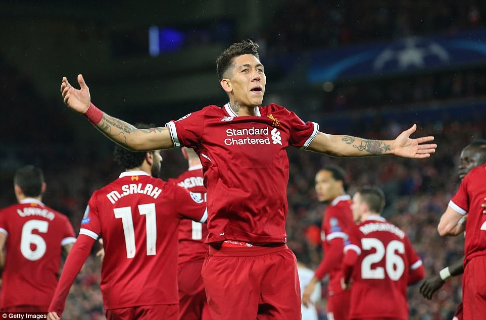 Nhắc tới Salah cũng không thể quên đi Firmino, người cũng chơi tuyệt hay với 2 bàn thắng và 2 kiến tạo Liverpool 5-2 Roma, ket qua Liverpool 5-2 Roma, mohamed salah, ronaldo, champions league, ban ket champions league