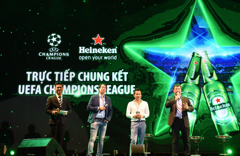 BLV Quang Huy, Anh Ngọc cũng làm cho đêm hội xem chung kết Champions League trở nên sôi động hơn van quyet, duy manh, dai tiec champions league, chung ket c1, heineken