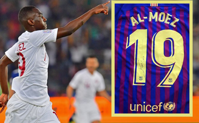 Tiền đạo Almoez Ali được đích thân Messi tặng quà sau VCK Cup 2019 asian cup 2019, almoez ali, cau thu xuat sac nhat, asian cup, messi