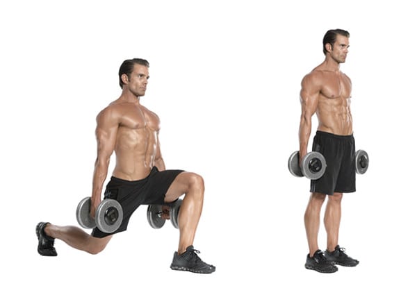Dumbbell lunges lịch tập gym hiệu quả