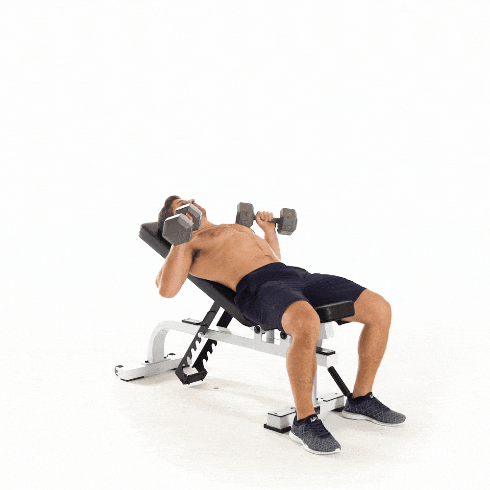 Incline Bench Press - Nằm ghế dốc đẩy tạ lich tap gym chuan cho nam