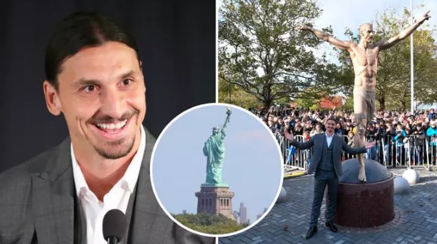 Ibra so sánh thú vị về bức tượng của mình ibra