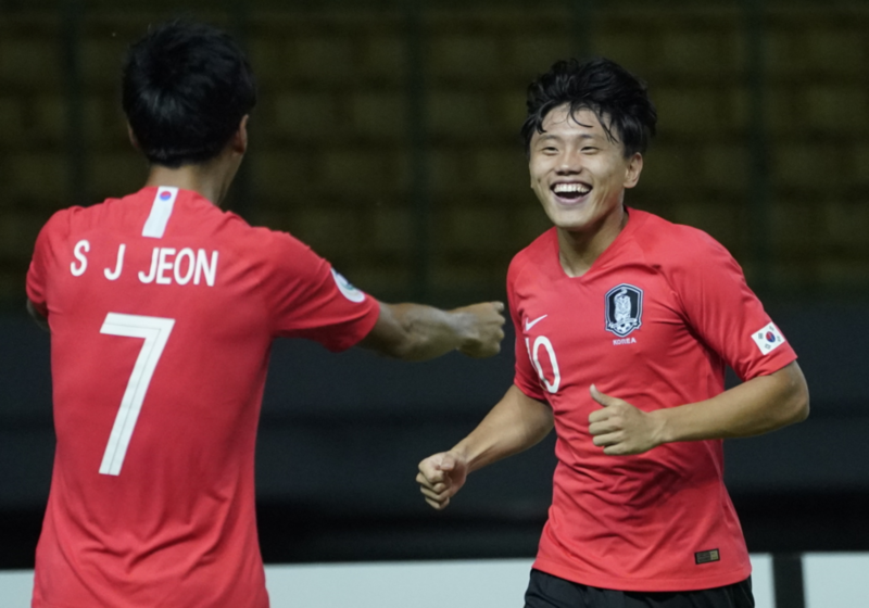 U19 Hàn Quốc giành vé vào bán kết U19 châu Á 2018 u19 han quoc