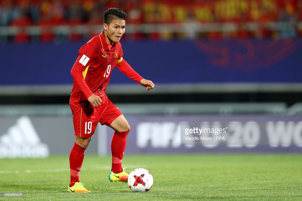 Quang Hải trong trận gặp U20 Honduras. Ảnh: Getty Images hai con