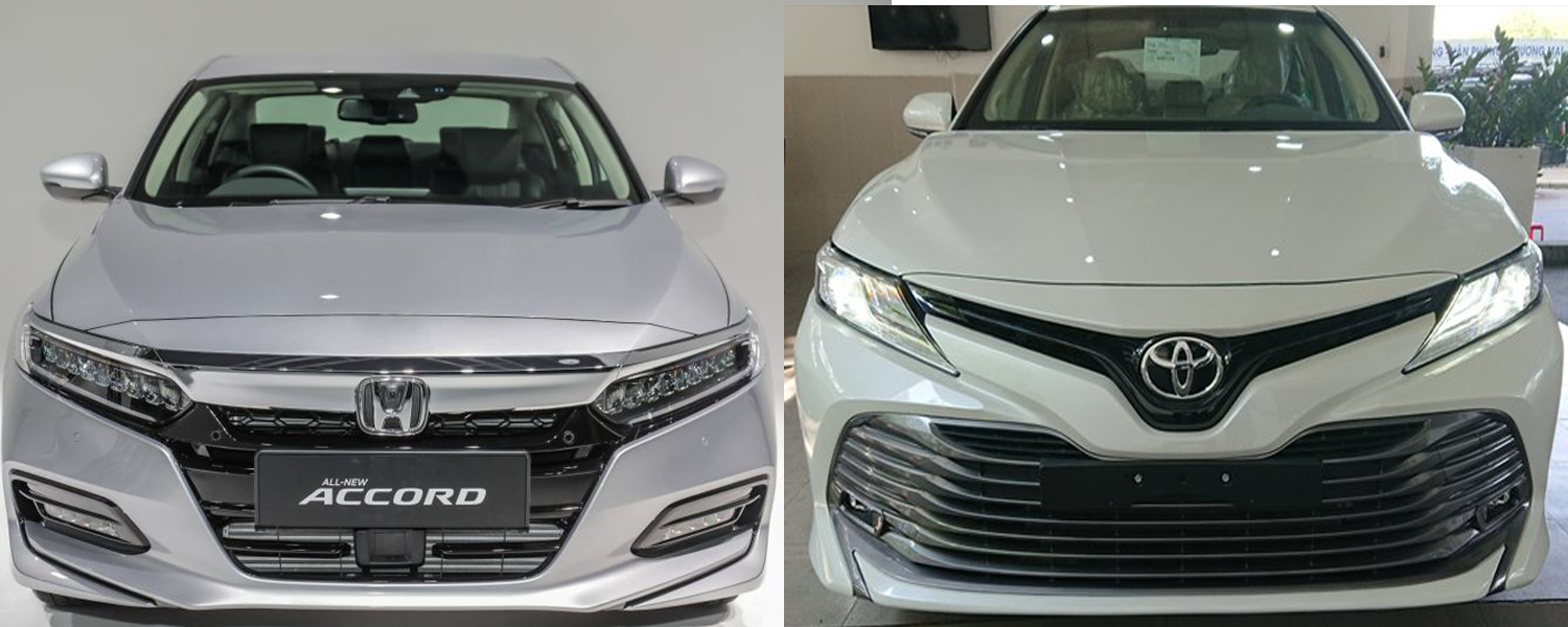 Thiết kế phần đầu xe của Honda Accord 2020 và Toyota Camry 2.5Q 2020. Thiết kế phần đầu xe của Honda Accord 2020 và Toyota Camry 2.5Q 2020