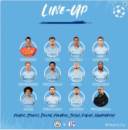 Đội hình ra sân của Man City Man City vs Schalke, trực tiếp Man City vs Schalke, link trực tiếp Man City vs Schalke, Man City, Schalke