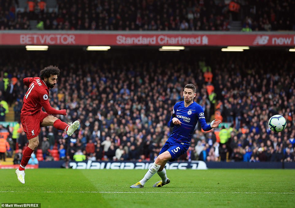 Liverpool đã trả được món nợ mùa 2014 Liverpool vs Chelsea, Liverpool 2-0 Chelsea, kết quả vòng 34 ngoại hạng anh, bảng xếp hạng vòng 34, Salah ăn mừng