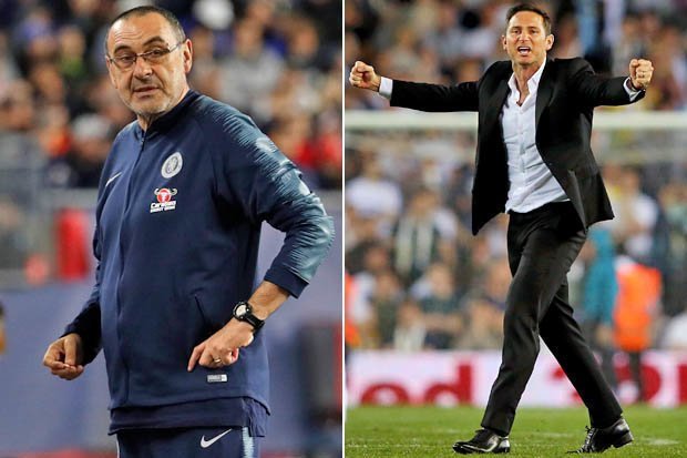 Lampard được cho rằng sẽ trở lại Chelsea thay thế Sarri chung kết play-off, chuyển nhượng, aston villa vs derby, lampard, sarri, terry, premier league