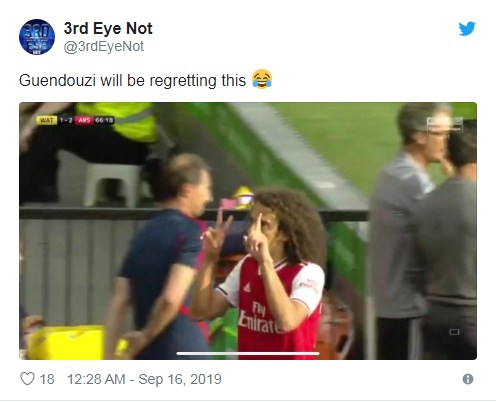 Sao trẻ người Pháp còn phải nhận những lời mỉa mai từ CĐM - Ảnh: Twitter sao Arsenal, Watford vs Arsenal, kết quả Watford vs Arsenal, kết quả Ngoại hạng Anh, Premier League, Europa League