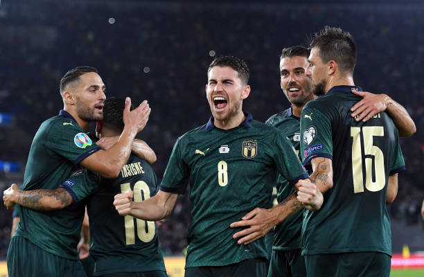 Jorginho và đồng đội chính thức giành vé tới EURO 2020 - Ảnh: Getty Kết quả Italia vs Hy Lạp, kết quả Ý vs Hy Lạp, kết quả vòng loại EURO 2020, vòng loại EURO