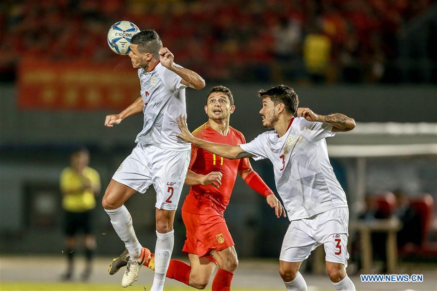 Sao nhập tịch Elkeson không thể giúp Trung Quốc giành 3 điểm - Ảnh: Xinhua vòng loại world cup, world cup 2022, VL World cup 2020, Trung Quốc, báo Trung Quốc, Philippines
