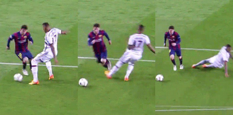 Chính Messi cũng từng khiến đối thủ bẽ mặt với tình huống tương tự - Ảnh: Screenshot napoli vs barca, champions league, kết quả napoli vs barca, messi, ospina