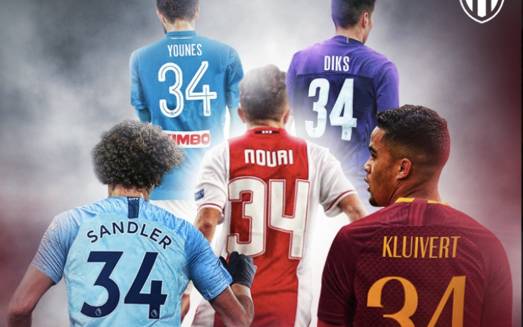 Hàng loạt người con Ajax mang chiếc áo của Nouri trên lưng - Ảnh: Bleacher Report Nouri, sao Ajax, Kluivert