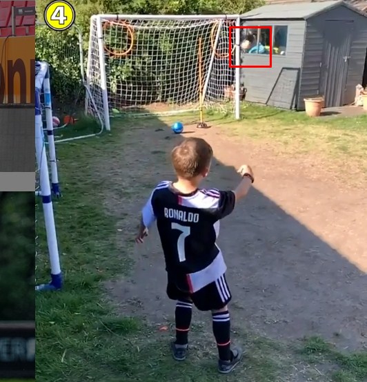 Cú sút khiến cửa kính vỡ tan tành của 'cầu thủ nhí' - Ảnh: 433 Ronaldo, Juventus, video bóng đá hay