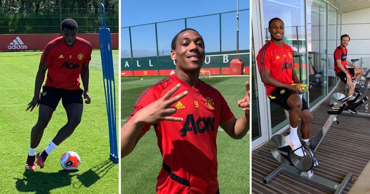 Pogba cùng dàn sao MU đã trở lại tập luyện - Ảnh: Internet MU, Solskjaer, Pogba, Ngoại hạng Anh, Premier League
