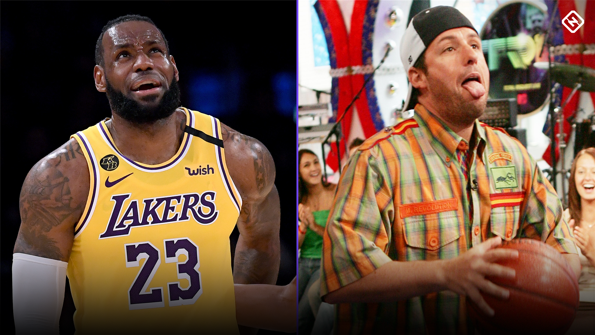 Vua bóng rổ LeBron James kết hợp với vua hài Adam Sanler - Ảnh: Sportingnews NBA, tin tức bóng rổ, tin bóng rổ, LeBron James, Adam Sandler, Neymar, Money Heist