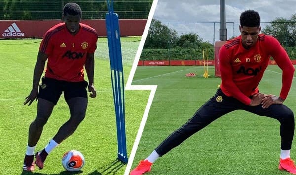 Pogba, Rashford và Bailly đã trở lại tập luyện - Ảnh: Internet MU, Ngoại hạng anh, Premier League, Ngoại hạng Anh trở lại