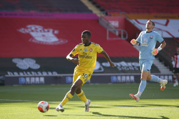 Nketiah trừng phạt sai lầm của McCarthy - Ảnh: Getty Kết quả Southampton vs Arsenal, Southampton vs Arsenal, kết quả Ngoại hạng Anh