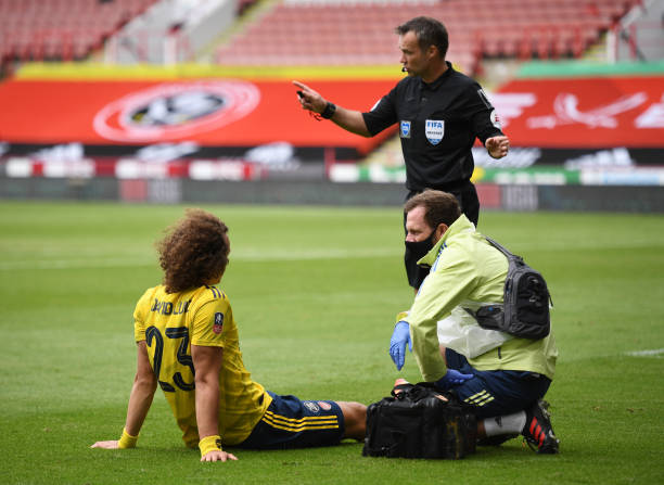 David Luiz báo tin buồn cho Arsenal - Ảnh: Getty Luiz, Arsenal, Sheffield, Arsenal vs Sheffield, cúp FA