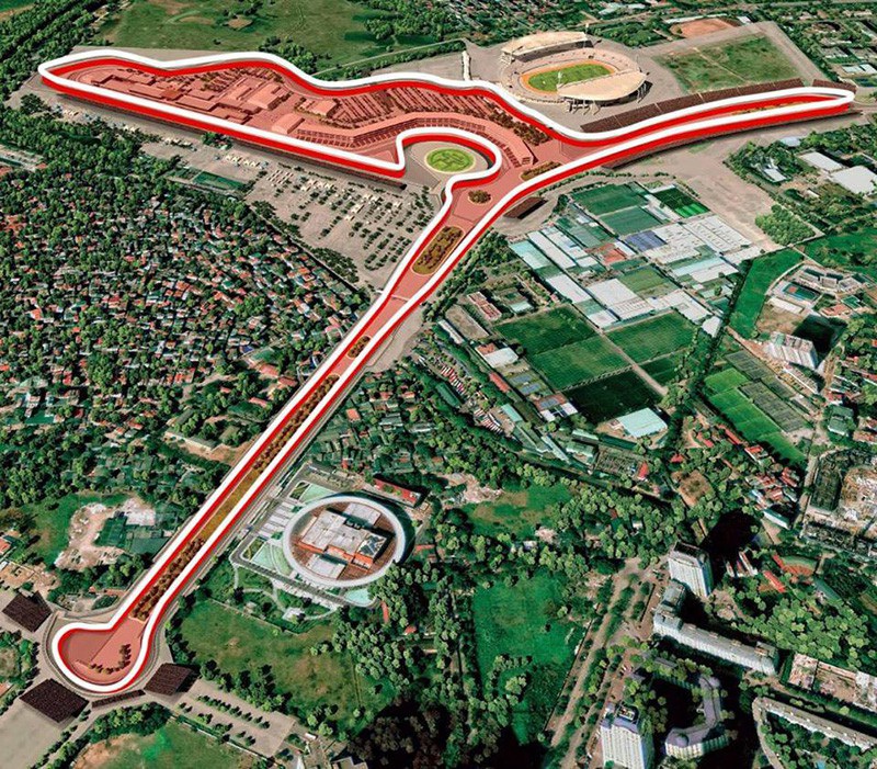 Hình ảnh mô phỏng đường đua F1 tại Việt Nam. Ảnh: f1vietnamgp vietnam grand prix, đua xe f1, Vietnam grand prix 2020, đua xe f1 tại việt nam, việt nam, đua xe f1 tại hà nội