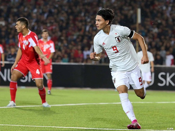 Minamino lập cú đúp giúp Nhật Bản giành chiến thắng trước Tajikistan. Ảnh: JFA FIFA, kết quả vòng loại world cup 2022, kết quả việt nam vs indonesia, vòng loại world cup 2022, vl world cup 2022