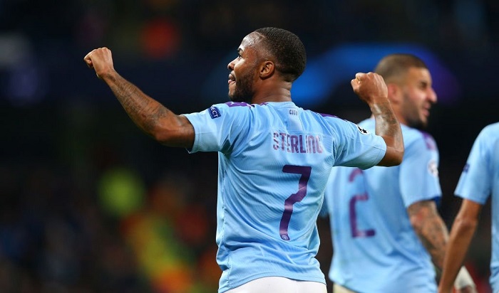 Sterling lập hat-trick nhanh thứ ba trong lịch sử Cúp C1. Ảnh: Twitter Raheem Sterling, Sterling, kết quả cúp c1, kết quả man city vs atalanta, man city 5-1 atalanta, cúp c1
