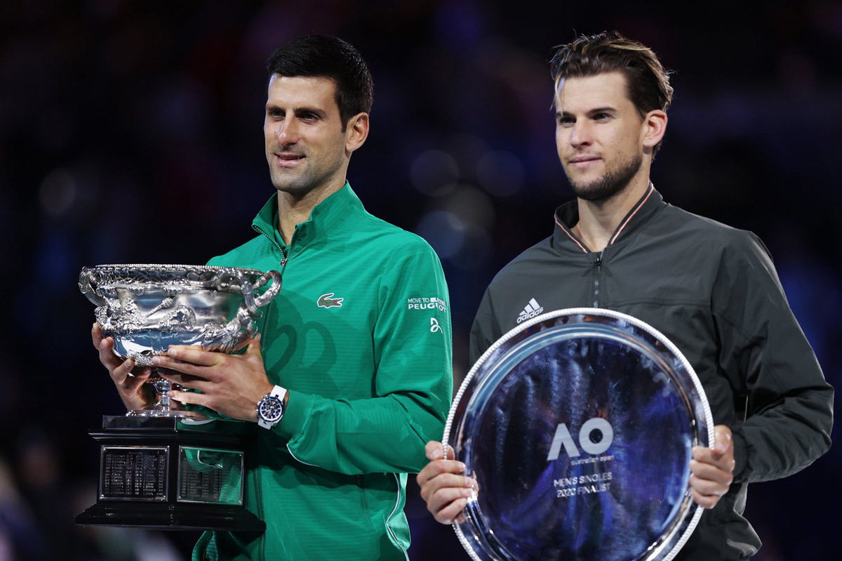 Djokovic lần thứ 8 vô địch Australian Open. Ảnh: AFP australian open 2020, australian open, Úc mở rộng, Nadal, Djokovic vs Thiem, Djokovic, Thiem, Grand Slam
