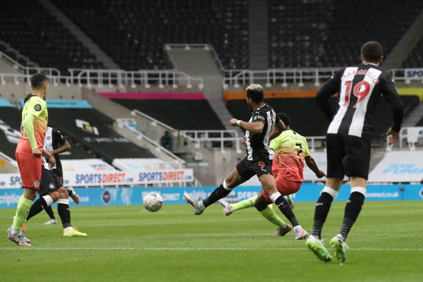 Sterling ghi bàn ấn định chiến thắng cho Man City. Ảnh: Getty Kết quả bóng đá, Kết quả FA Cup, Kết quả Newcastle vs Man City, Newcastle vs Man City, FA Cup
