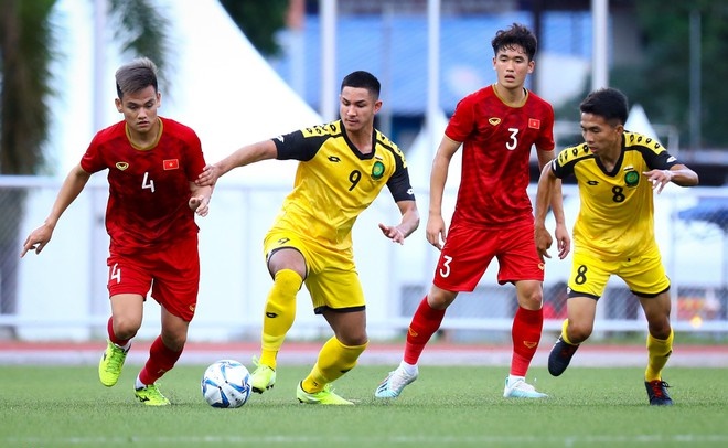 Faiq Bolkiah (số 9) từng đối đầu U22 Việt Nam. Ảnh: Zing Tin chuyển nhượng, chuyển nhượng bóng đá, Leicester City, U22 Brunei, U22 Việt Nam, Faiq Bolkiah