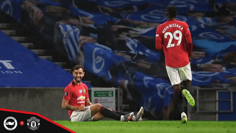 Bruno Fernandes tỏa sáng với cú đúp. Ảnh: Manchester United Kết quả bóng đá, Kết quả bóng đá hôm nay, Kết quả Ngoại hạng Anh, Kết quả Brighton vs MU, Kết quả Barca vs Atletico, Kết quả Genoa vs Juventus