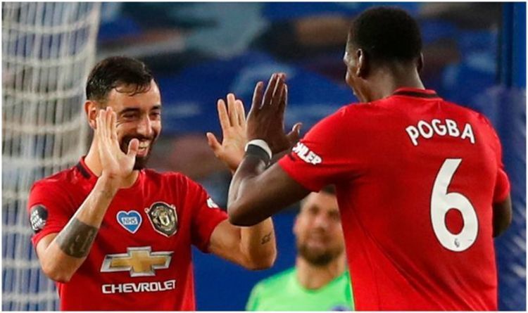 Bruno Fernandes và Pogba đang kết hợp rất ăn ý. Ảnh: Internet Brighton 0-3 MU, Kết quả Brighton vs MU, Kết quả Ngoại hạng Anh, MU, Bruno Fernandes, Pogba