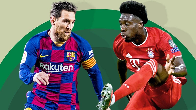 Davies sẽ có nhiệm vụ phong tỏa Messi. Ảnh: The Times Champions League, Cúp C1, Barca, Bayern Munich, Barca vs Bayern Munich, Messi, Davies