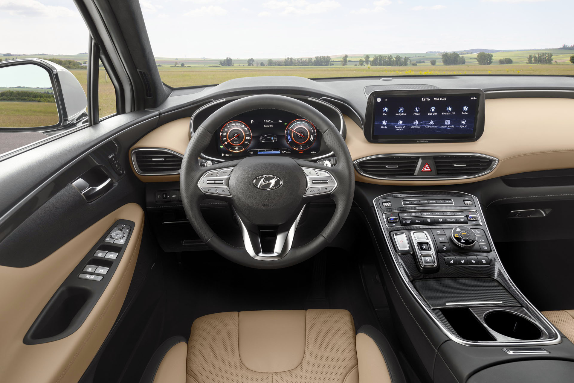 Khoang lái xe Hyundai Santafe 2021 Khoang lái xe Hyundai Santafe 2021