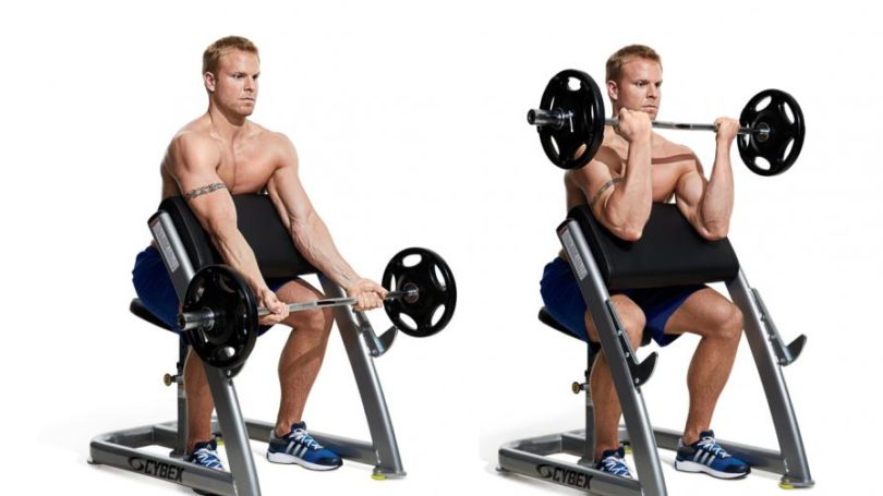 Preacher Curl (gập tay trước trên mặt phẳng nghiêng)