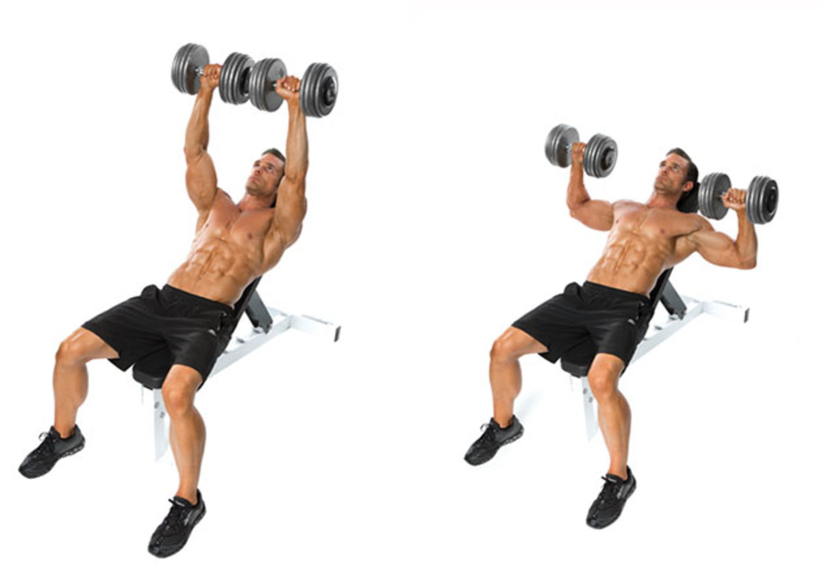 Đẩy ngực với ghế dốc lên cao