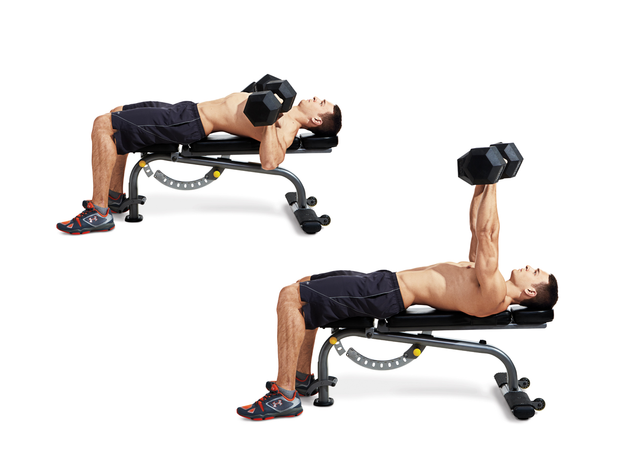 Đẩy ngực với tạ đơn