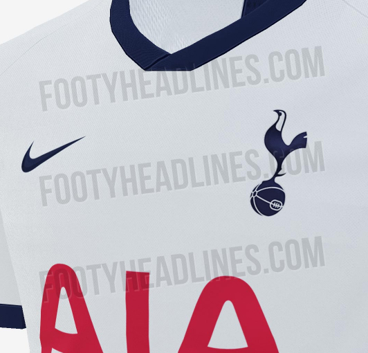 Mặt trước áo chỉ có 2 logo của nhà tài trợ và logo của Tottenham. (ảnh: footyheadline.com)